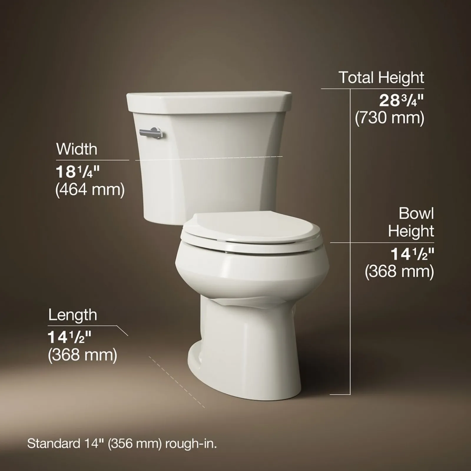 Two-piece elongated toilet, 1.28 gpf^Kohler Outlet