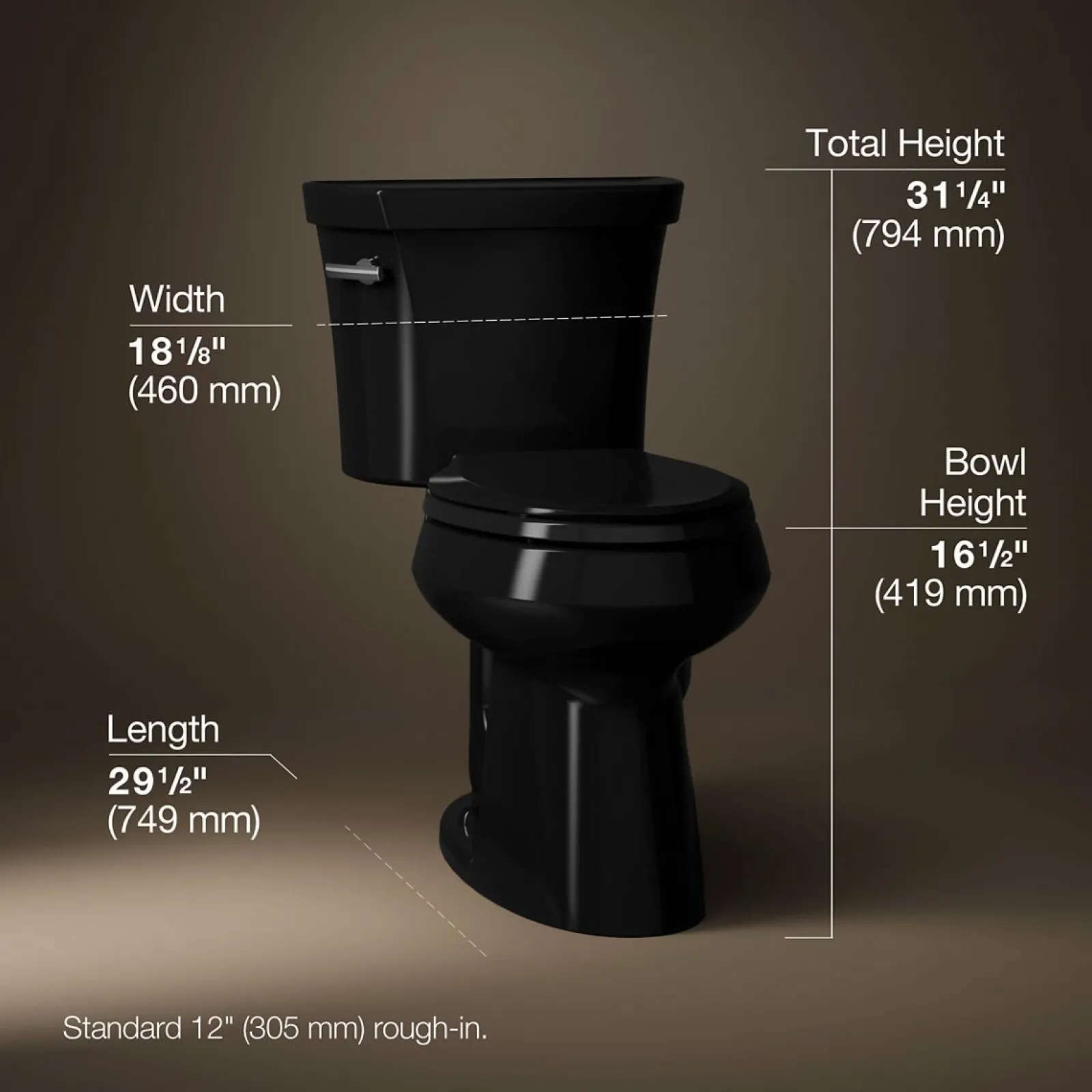 Two-piece elongated toilet, 1.28 gpf^Kohler New