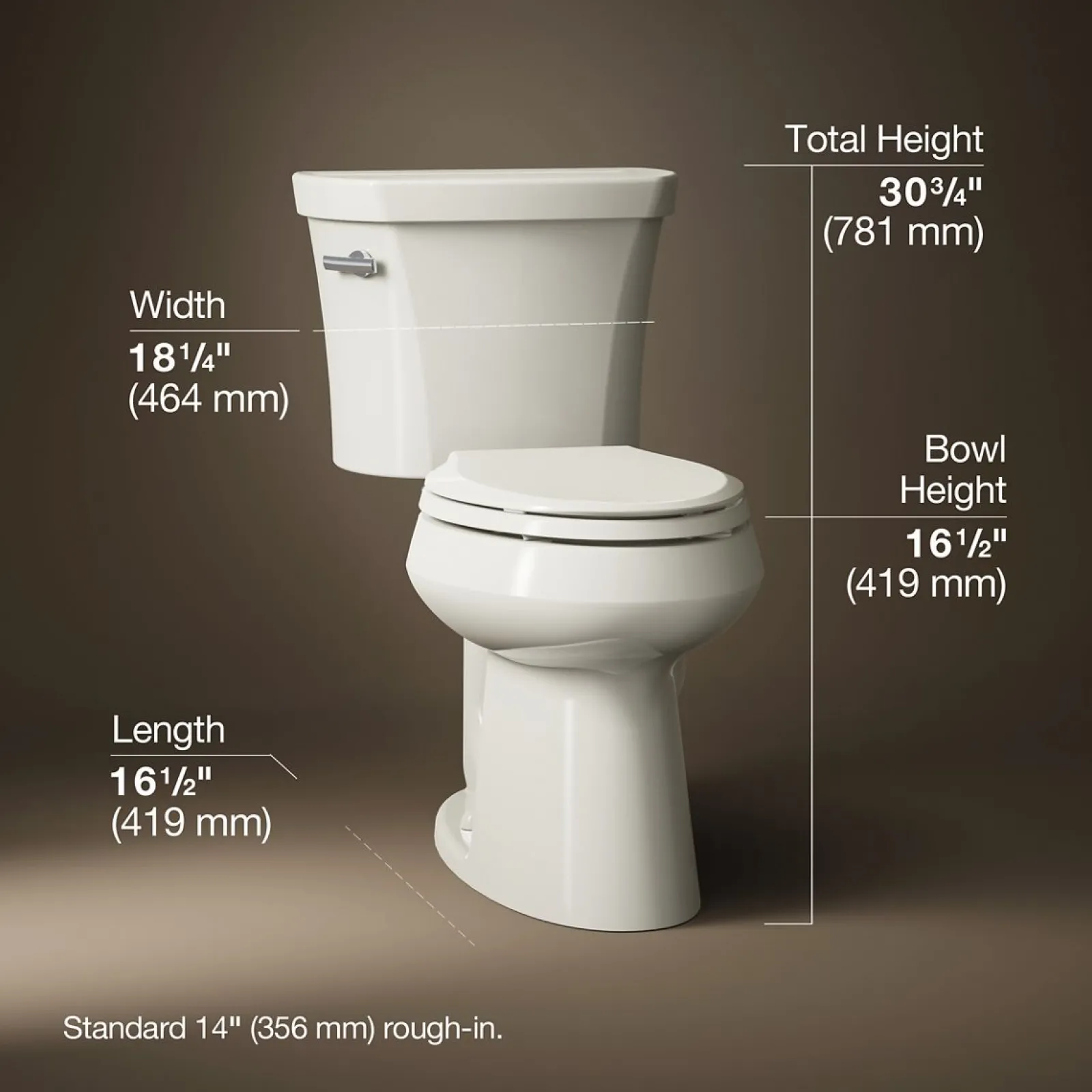 Two-piece elongated toilet, 1.28 gpf^Kohler New