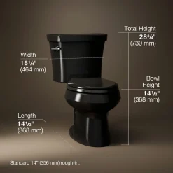 Two-piece elongated toilet, 1.28 gpf^Kohler New