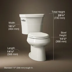 Two-piece elongated toilet, 1.28 gpf^Kohler Best
