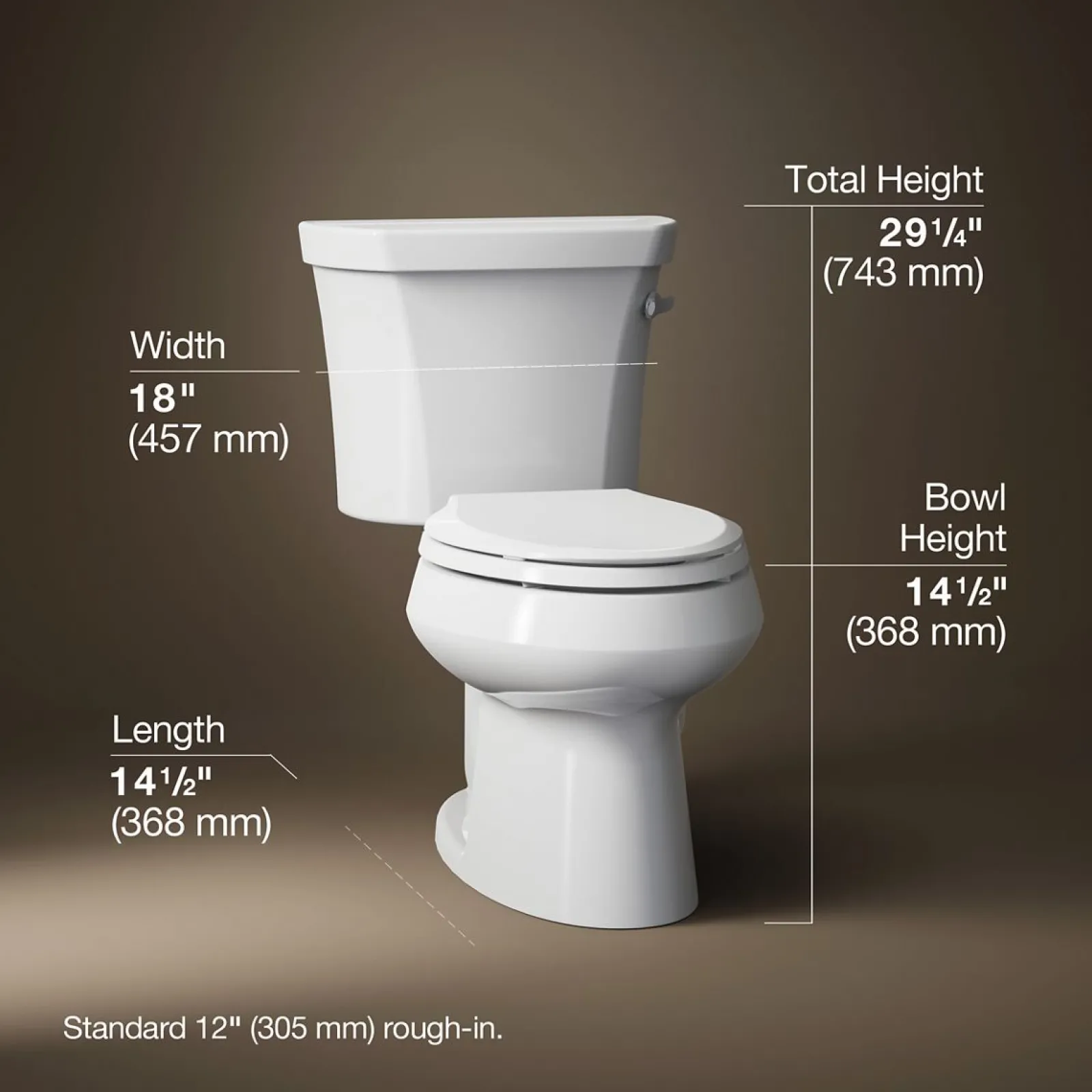 Two-piece elongated toilet, 1.28 gpf^Kohler Sale