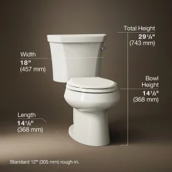 Two-piece elongated toilet, 1.28 gpf^Kohler Sale
