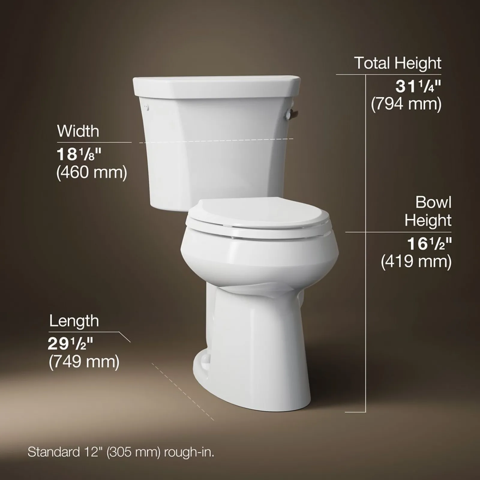 Two-piece elongated toilet, 1.28 gpf^Kohler Sale