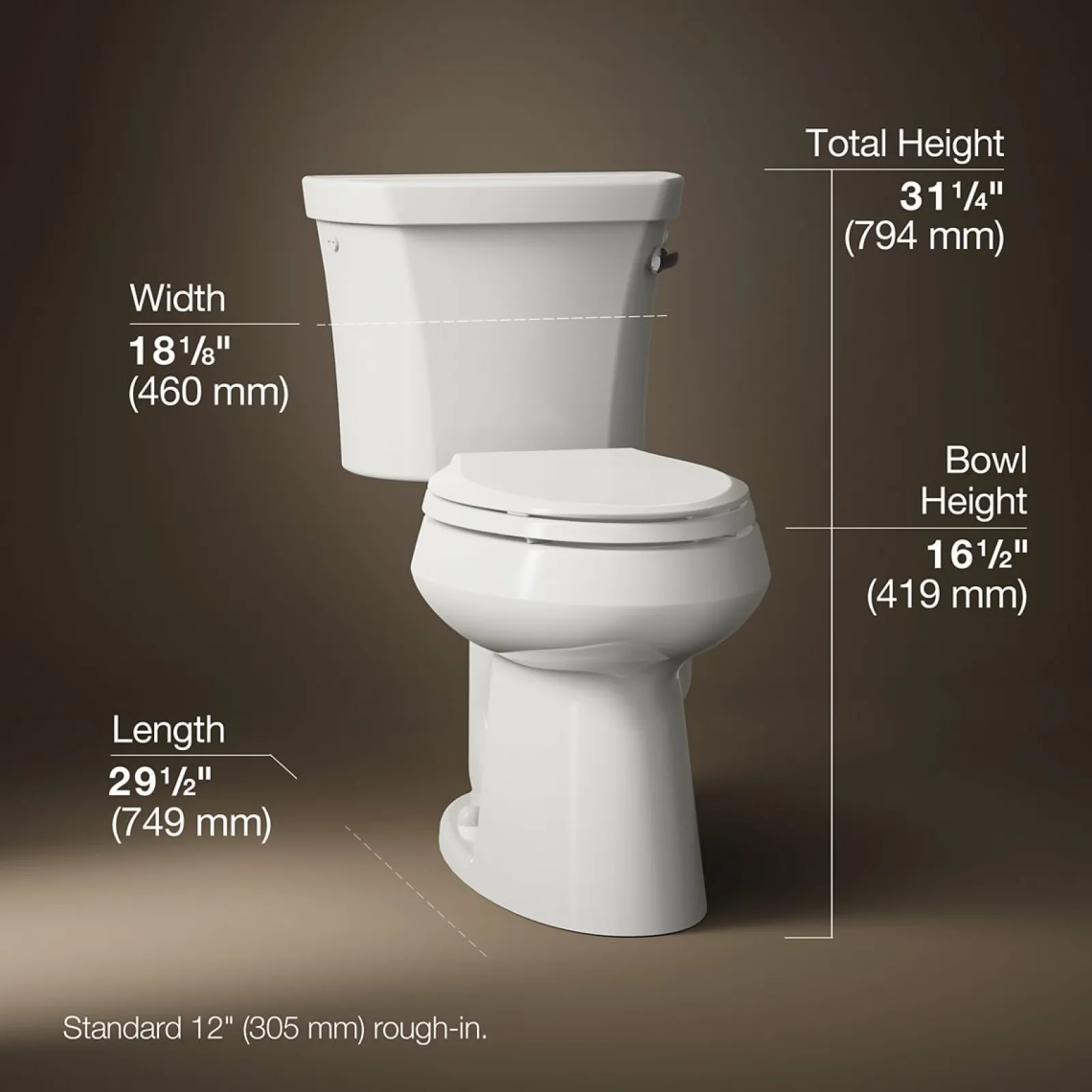 Two-piece elongated toilet, 1.28 gpf^Kohler Sale