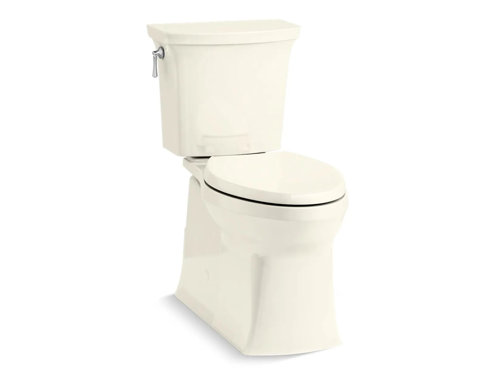 Two-piece elongated toilet with skirted trapway, 1.28 gpf^Kohler Best