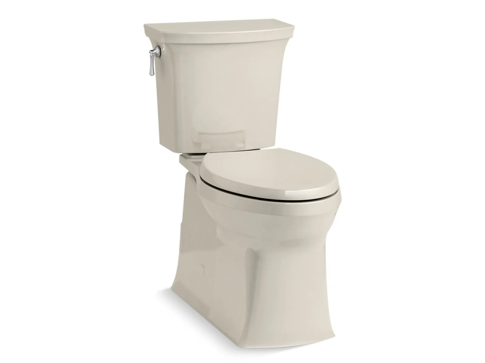 Two-piece elongated toilet with skirted trapway, 1.28 gpf^Kohler Best