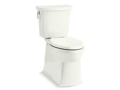 Two-piece elongated toilet with skirted trapway, 1.28 gpf^Kohler Best