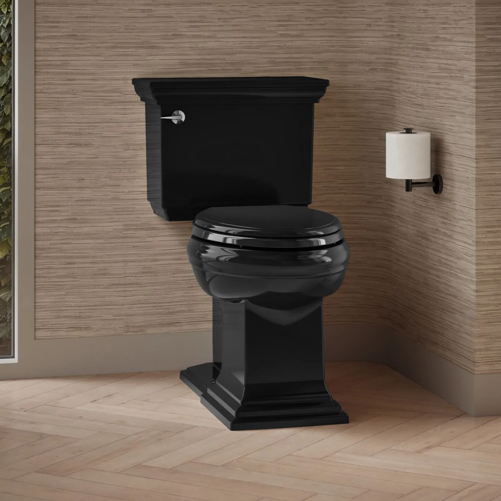 Two-piece elongated toilet with concealed trapway, 1.28 gpf^Kohler Hot