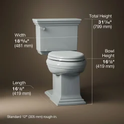 Two-piece elongated toilet with concealed trapway, 1.28 gpf^Kohler Hot