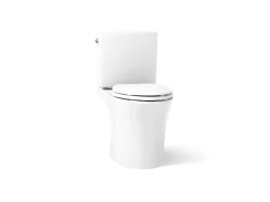 Two-piece elongated toilet with skirted trapway, 1.28 gpf^Kohler Hot
