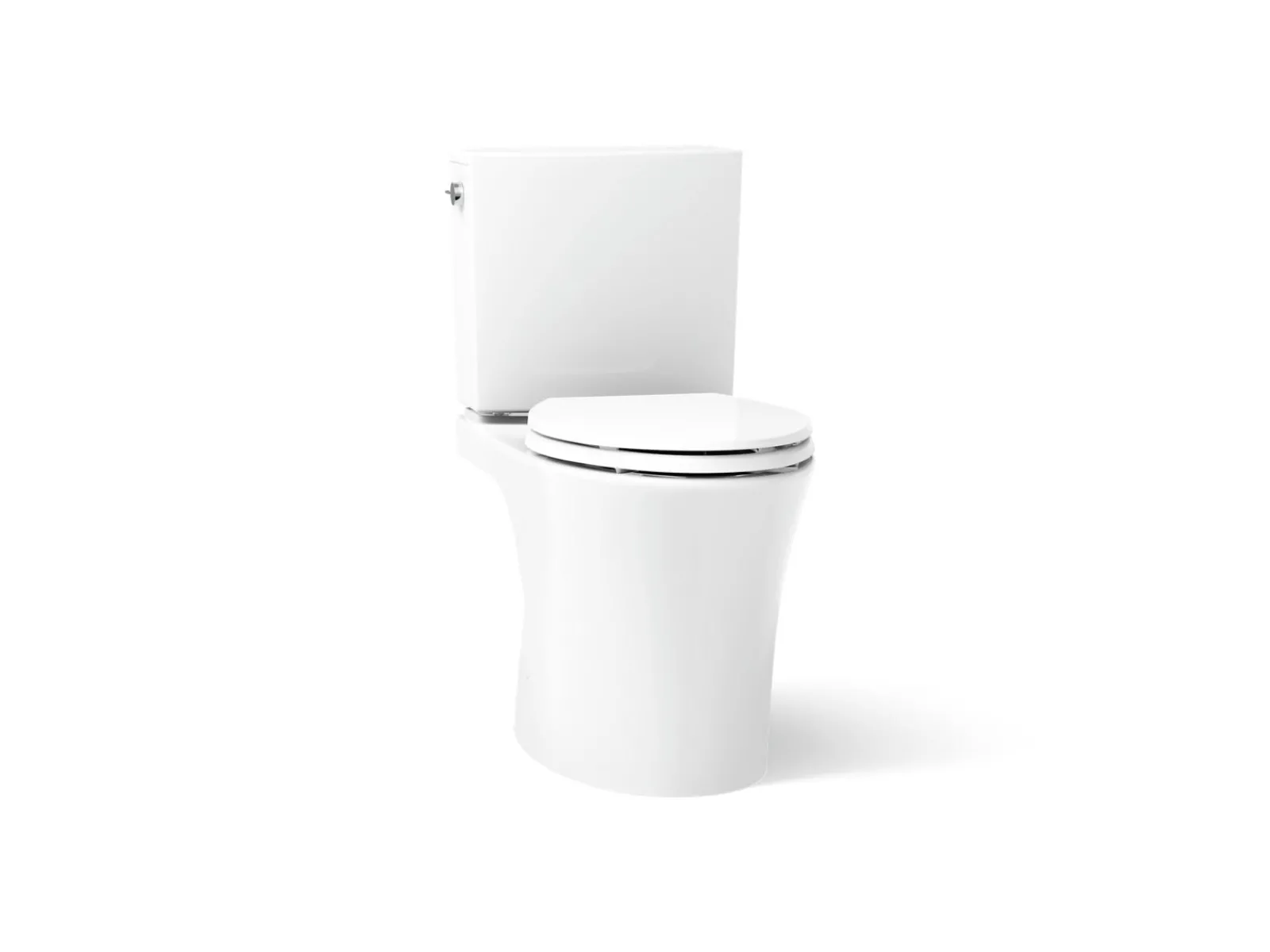 Two-piece elongated toilet with skirted trapway, 1.28 gpf^Kohler Hot