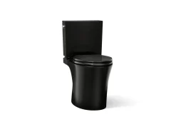 Two-piece elongated toilet with skirted trapway, 1.28 gpf^Kohler Hot