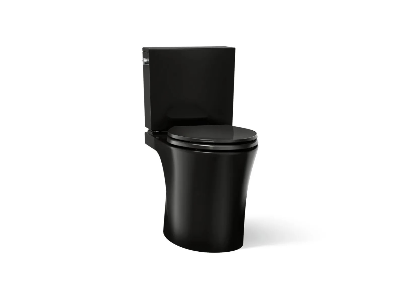 Two-piece elongated toilet with skirted trapway, 1.28 gpf^Kohler Hot