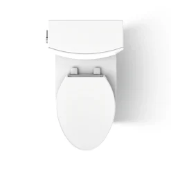 Two-piece elongated toilet with skirted trapway, 1.28 gpf^Kohler Hot