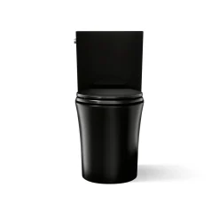 Two-piece elongated toilet with skirted trapway, 1.28 gpf^Kohler Hot