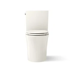 Two-piece elongated toilet with skirted trapway, 1.28 gpf^Kohler Hot