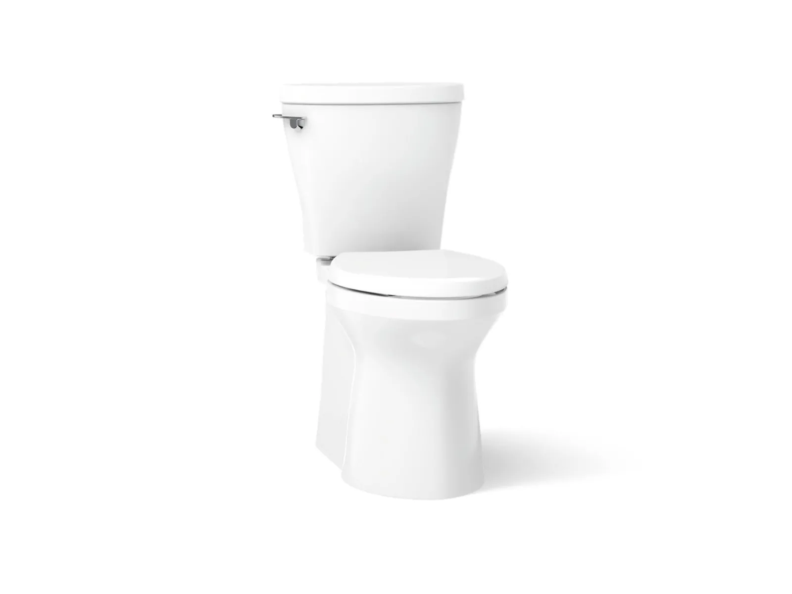 Two-piece elongated toilet with skirted trapway, 1.28 gpf^Kohler Clearance