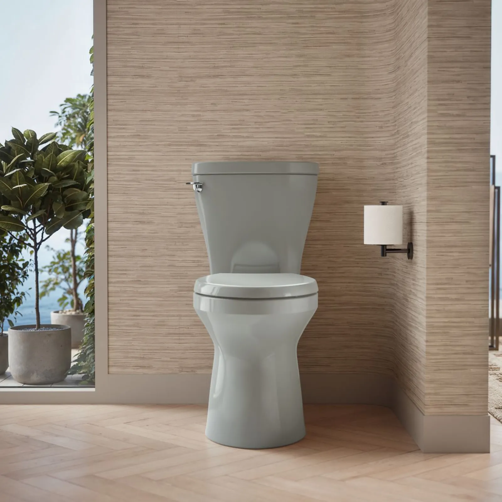 Two-piece elongated toilet with skirted trapway, 1.28 gpf^Kohler Clearance