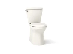 Two-piece elongated toilet with skirted trapway, 1.28 gpf^Kohler Clearance
