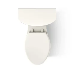Two-piece elongated toilet with skirted trapway, 1.28 gpf^Kohler