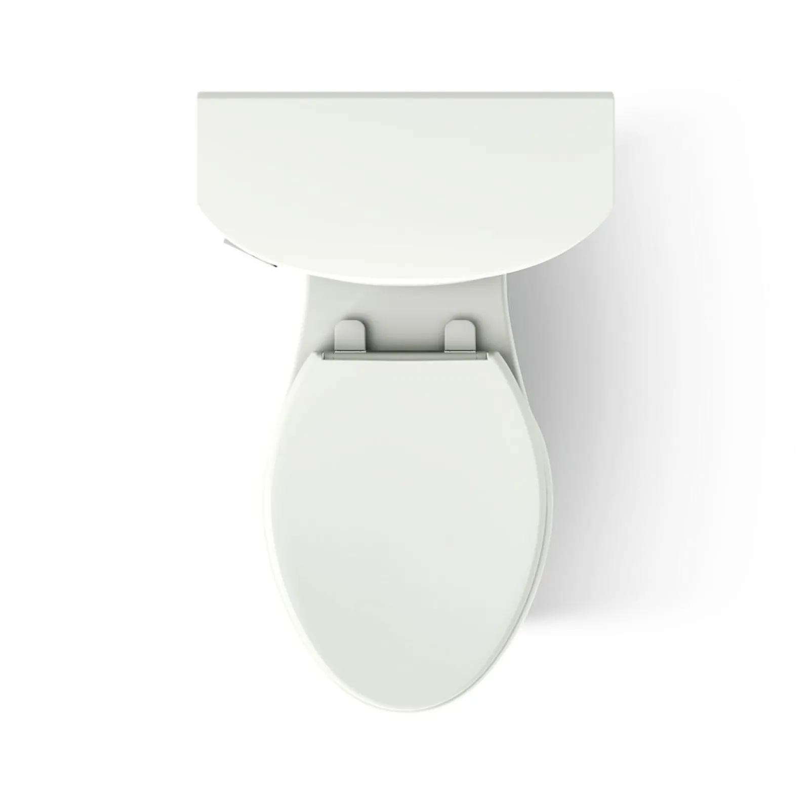Two-piece elongated toilet with skirted trapway, 1.28 gpf^Kohler