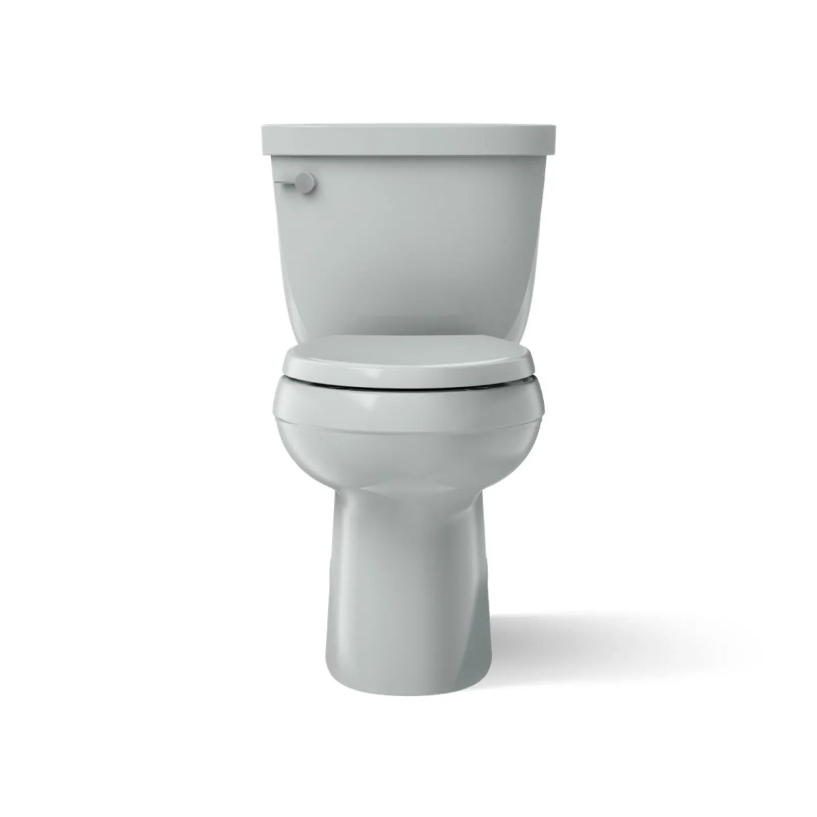 Two-piece elongated toilet with skirted trapway, 1.28 gpf^Kohler
