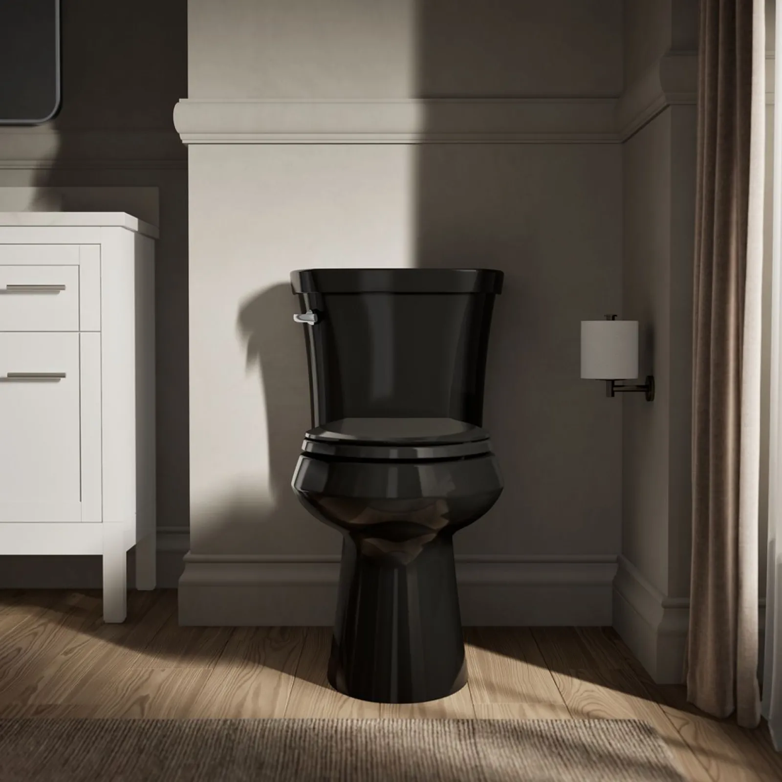 Two-piece elongated toilet with concealed trapway, 1.28 gpf^Kohler Online