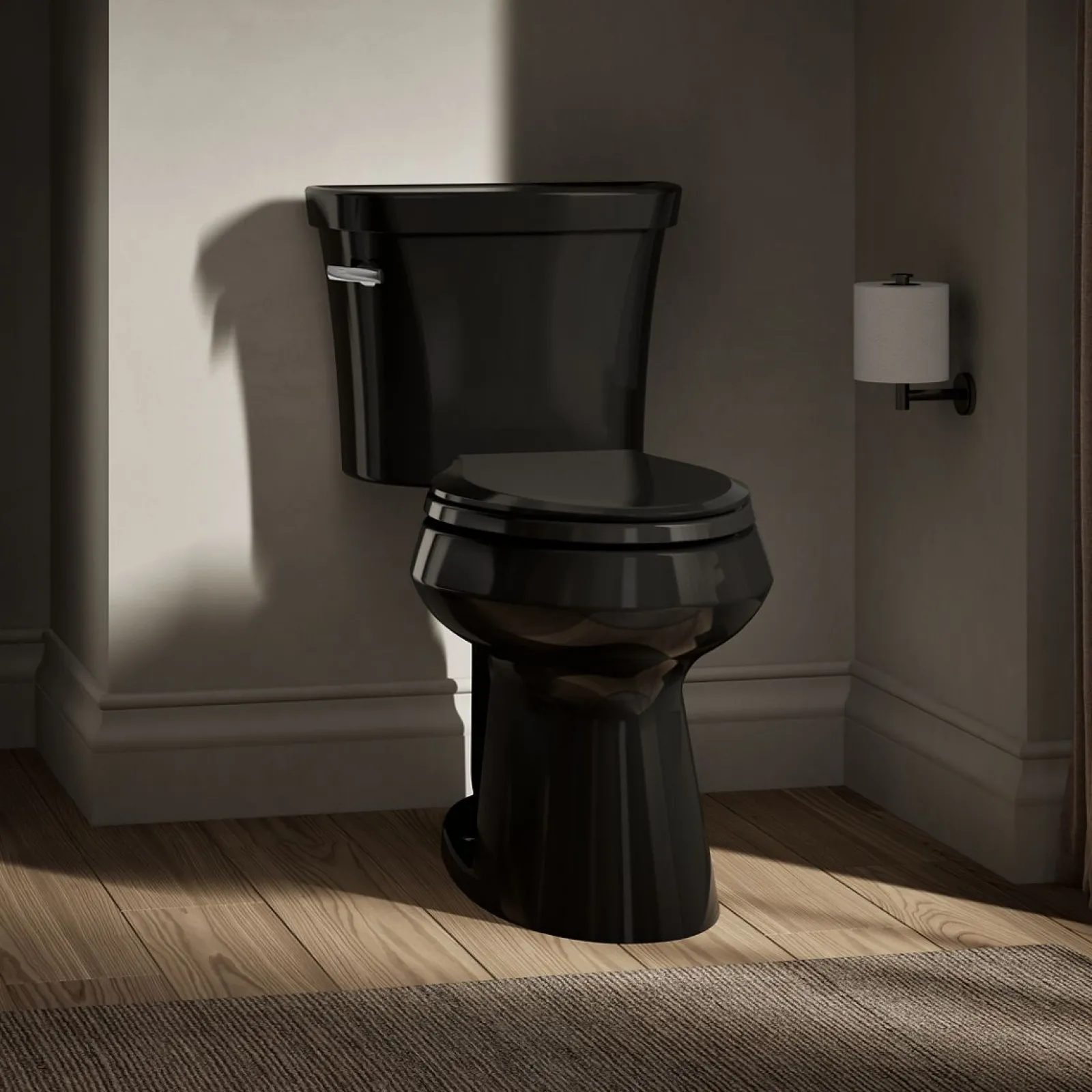 Two-piece elongated toilet with concealed trapway, 1.28 gpf^Kohler Online