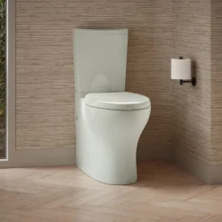 Two-piece elongated toilet with skirted trapway, dual-flush^Kohler Discount