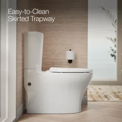 Two-piece elongated toilet with skirted trapway, dual-flush^Kohler Discount