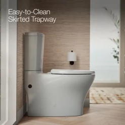 Two-piece elongated toilet with skirted trapway, dual-flush^Kohler Discount