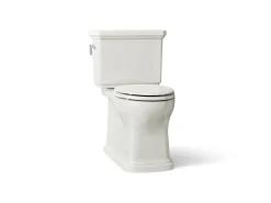 Two-piece elongated toilet with skirted trapway, 1.28 gpf^Kohler Best