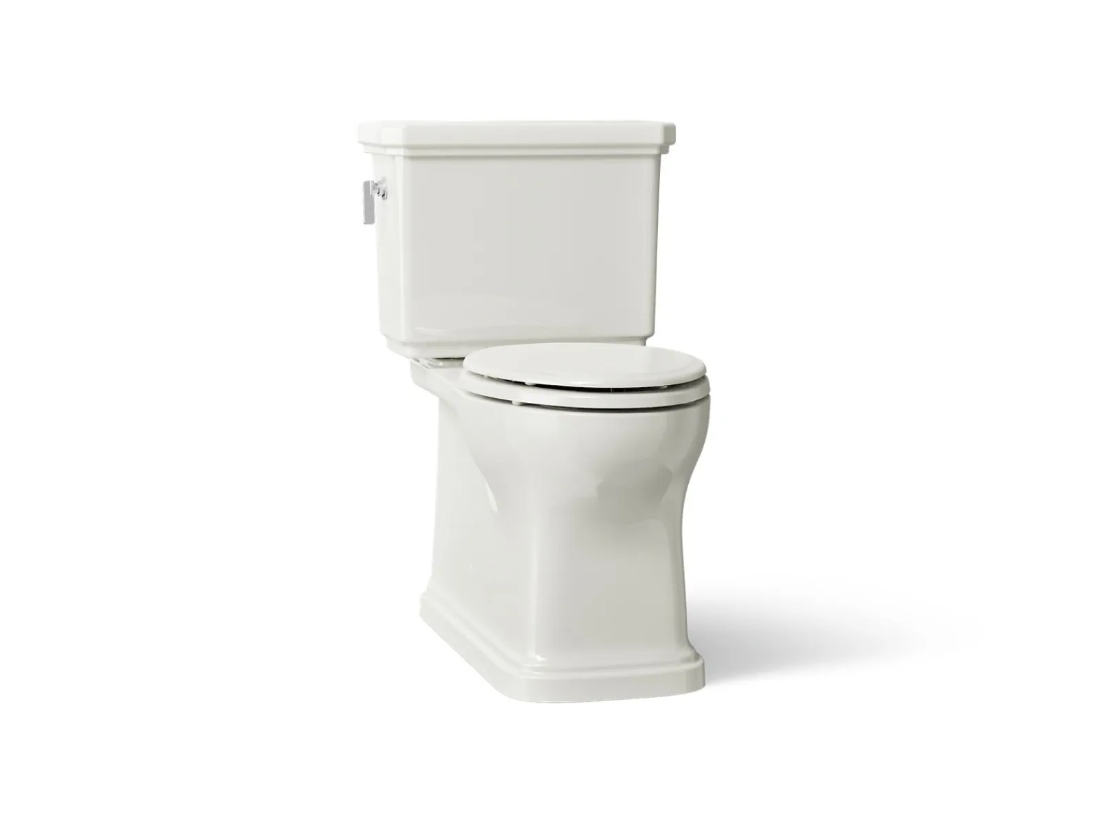 Two-piece elongated toilet with skirted trapway, 1.28 gpf^Kohler Best