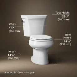Two-piece round-front toilet, dual-flush^Kohler