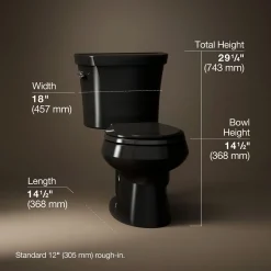 Two-piece round-front toilet, dual-flush^Kohler