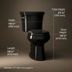 Two-piece round-front toilet, 1.28 gpf^Kohler New