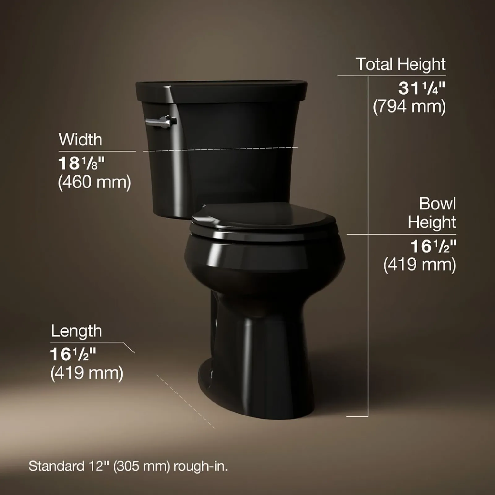 Two-piece round-front toilet, 1.28 gpf^Kohler New