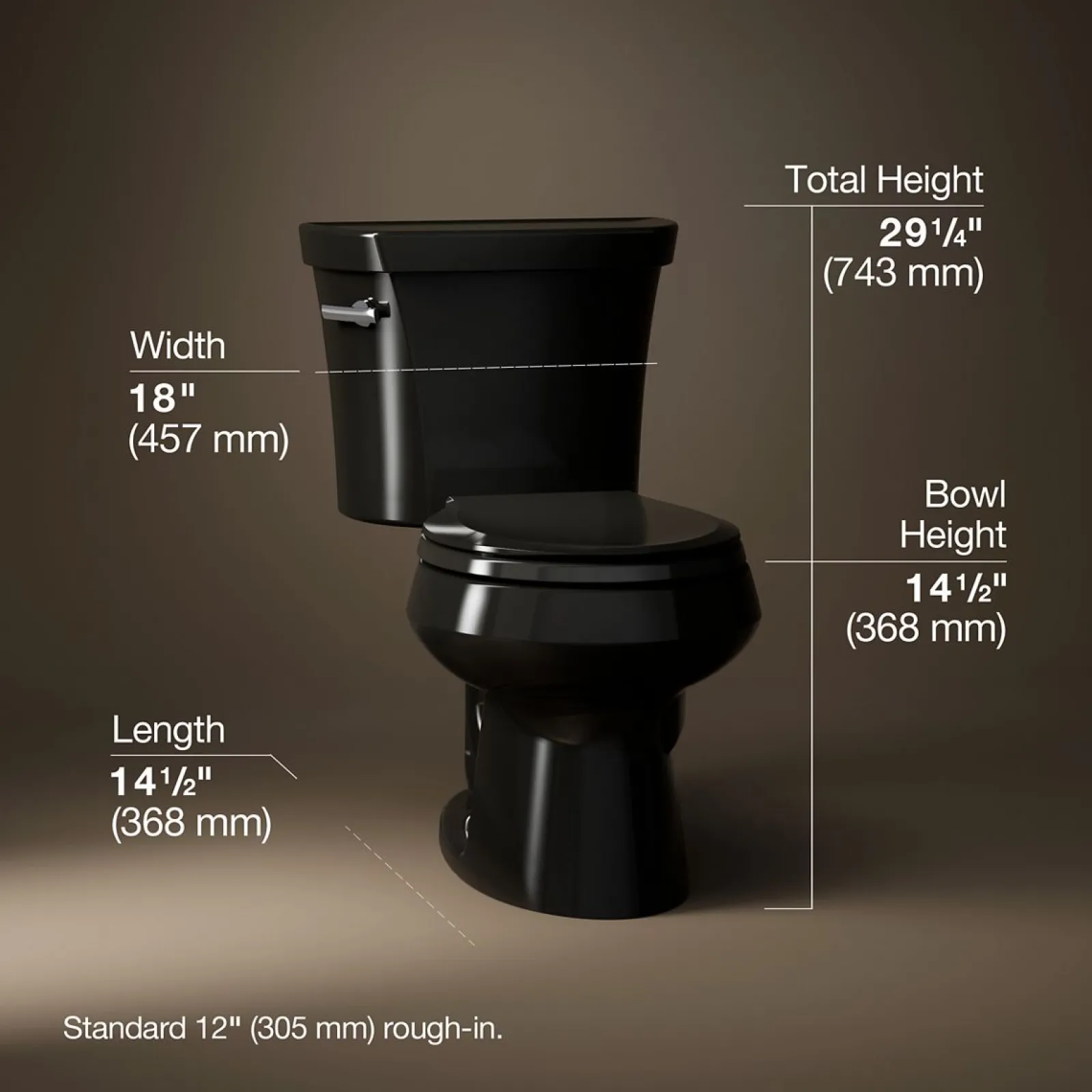 Two-piece round-front toilet, 1.28 gpf^Kohler Best