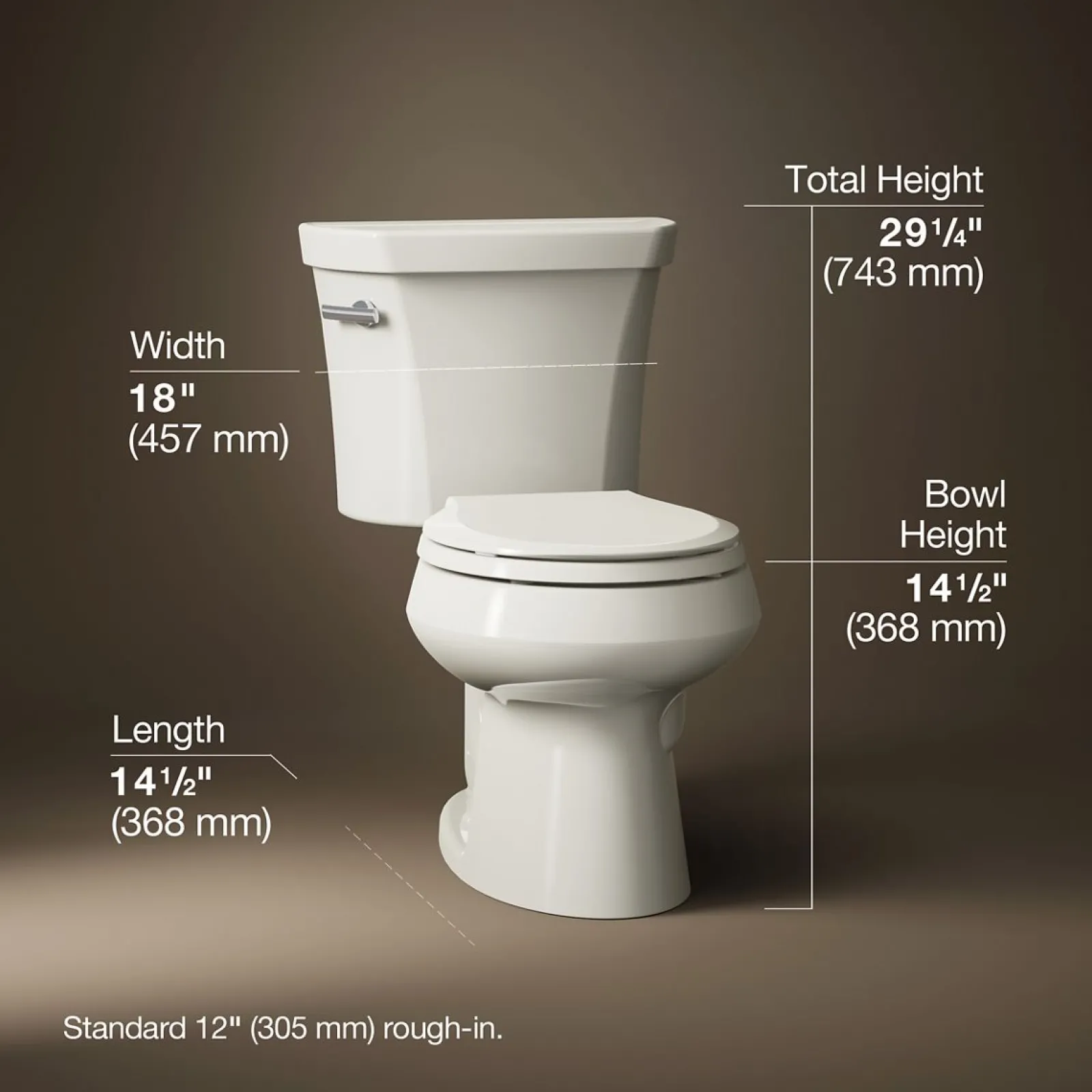 Two-piece round-front toilet, 1.28 gpf^Kohler Best