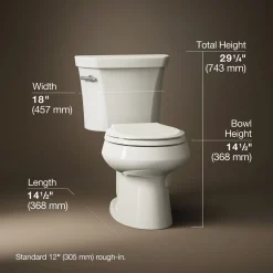 Two-piece round-front toilet, 1.6 gpf^Kohler Outlet