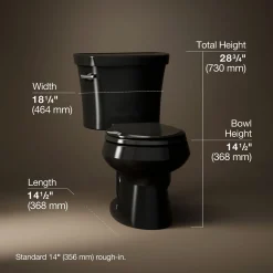 Two-piece round-front toilet, 1.28 gpf^Kohler Outlet