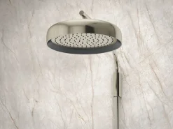 Two-way exposed thermostatic valve with shower column for rainhead and handshower^Kohler