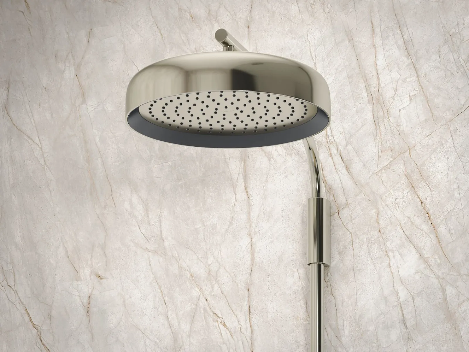 Two-way exposed thermostatic valve with shower column for rainhead and handshower^Kohler