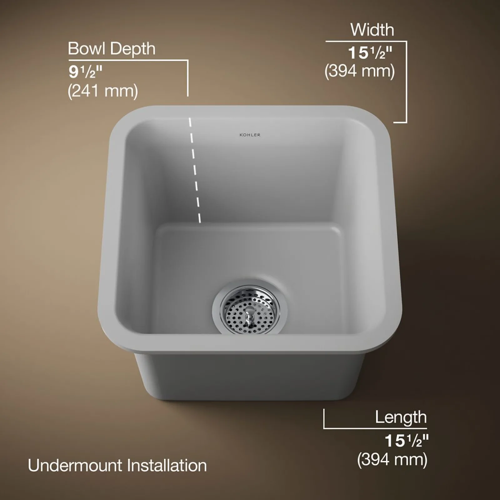15-1/2" undermount bar sink^Kohler New