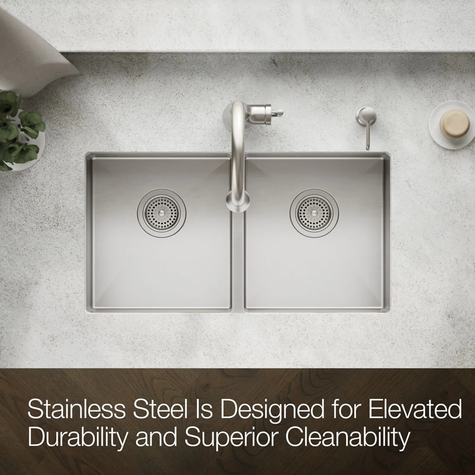 29-1/2" undermount double-bowl kitchen sink^Kohler Best