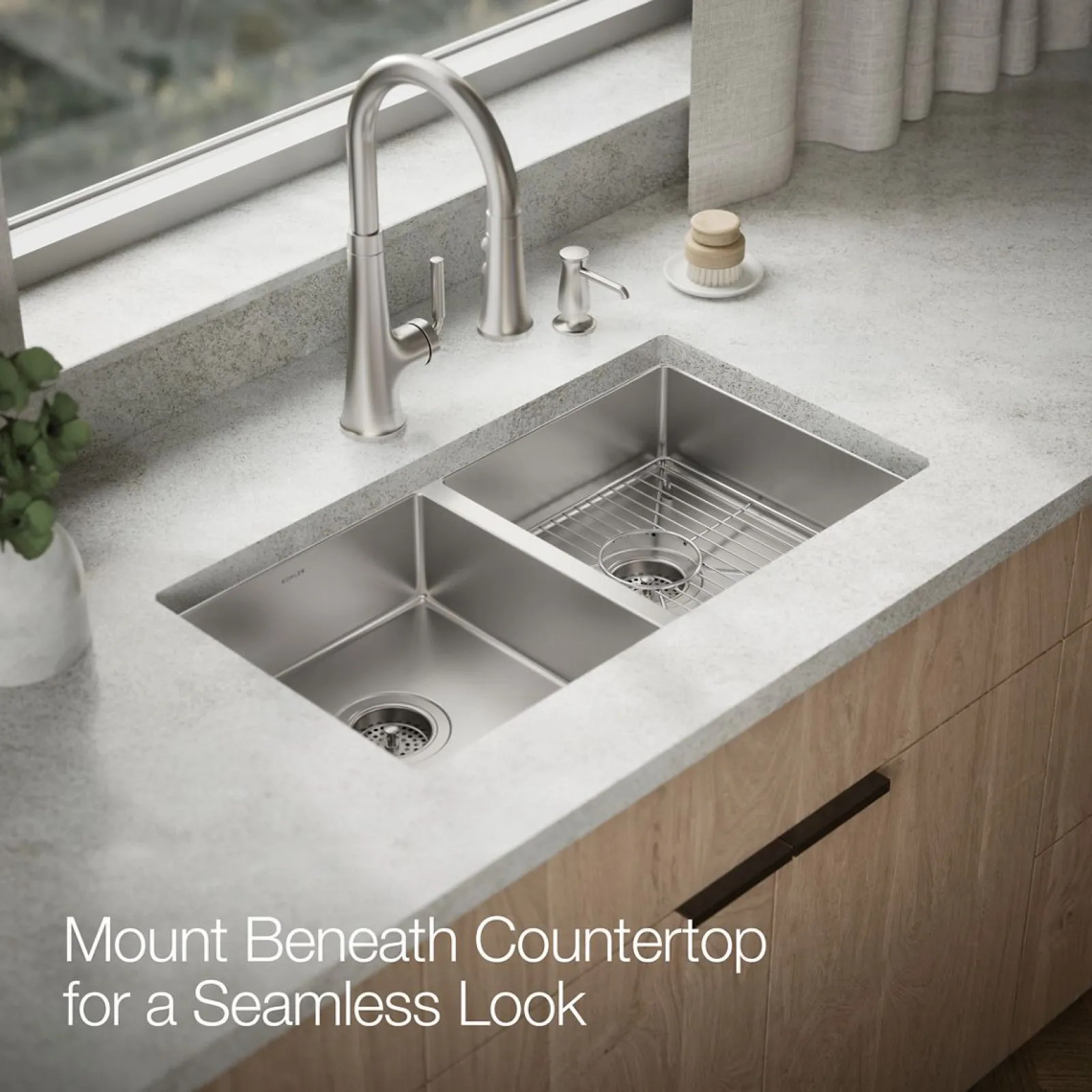 29-1/2" undermount double-bowl kitchen sink^Kohler Best