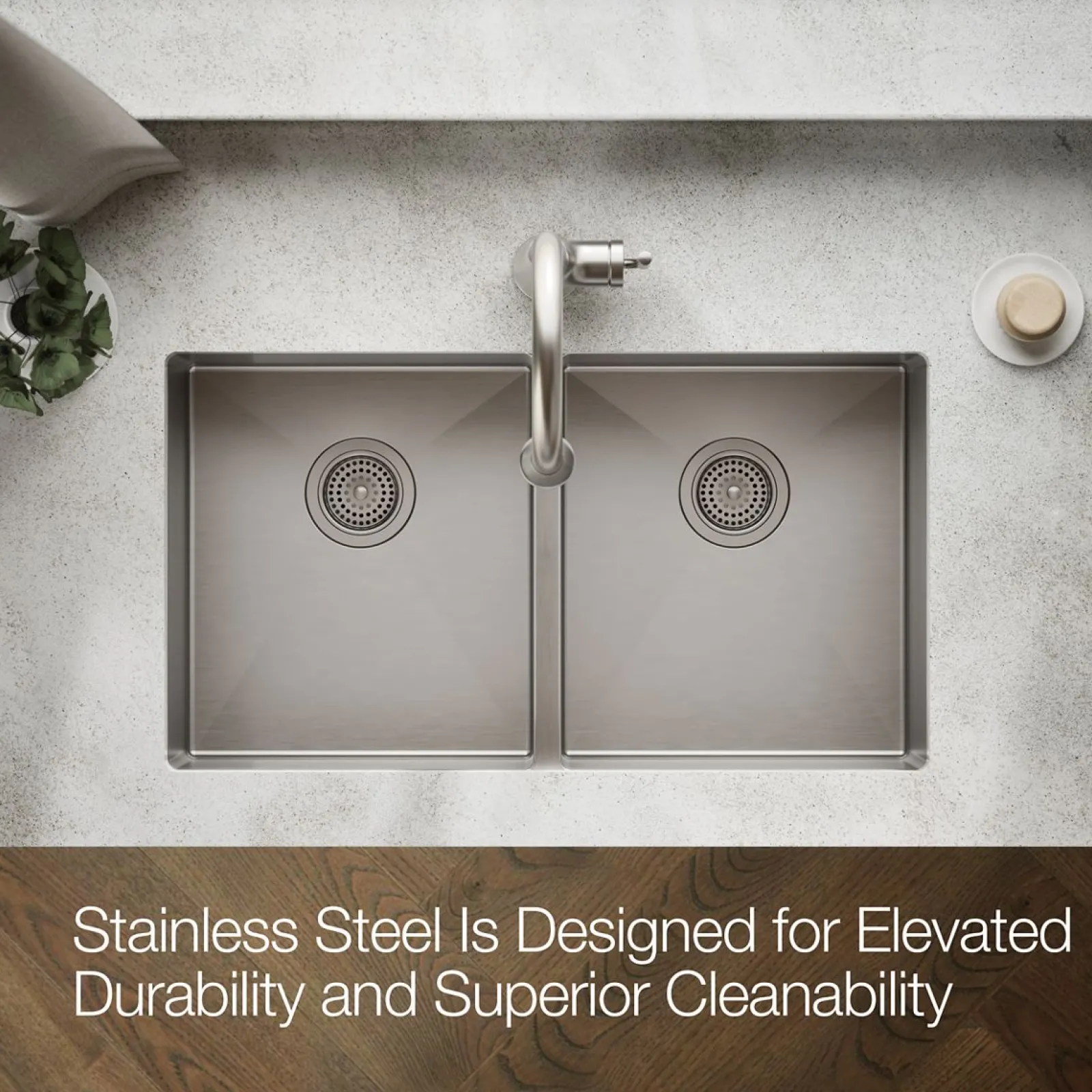 32" undermount double-bowl kitchen sink with accessories^Kohler Clearance