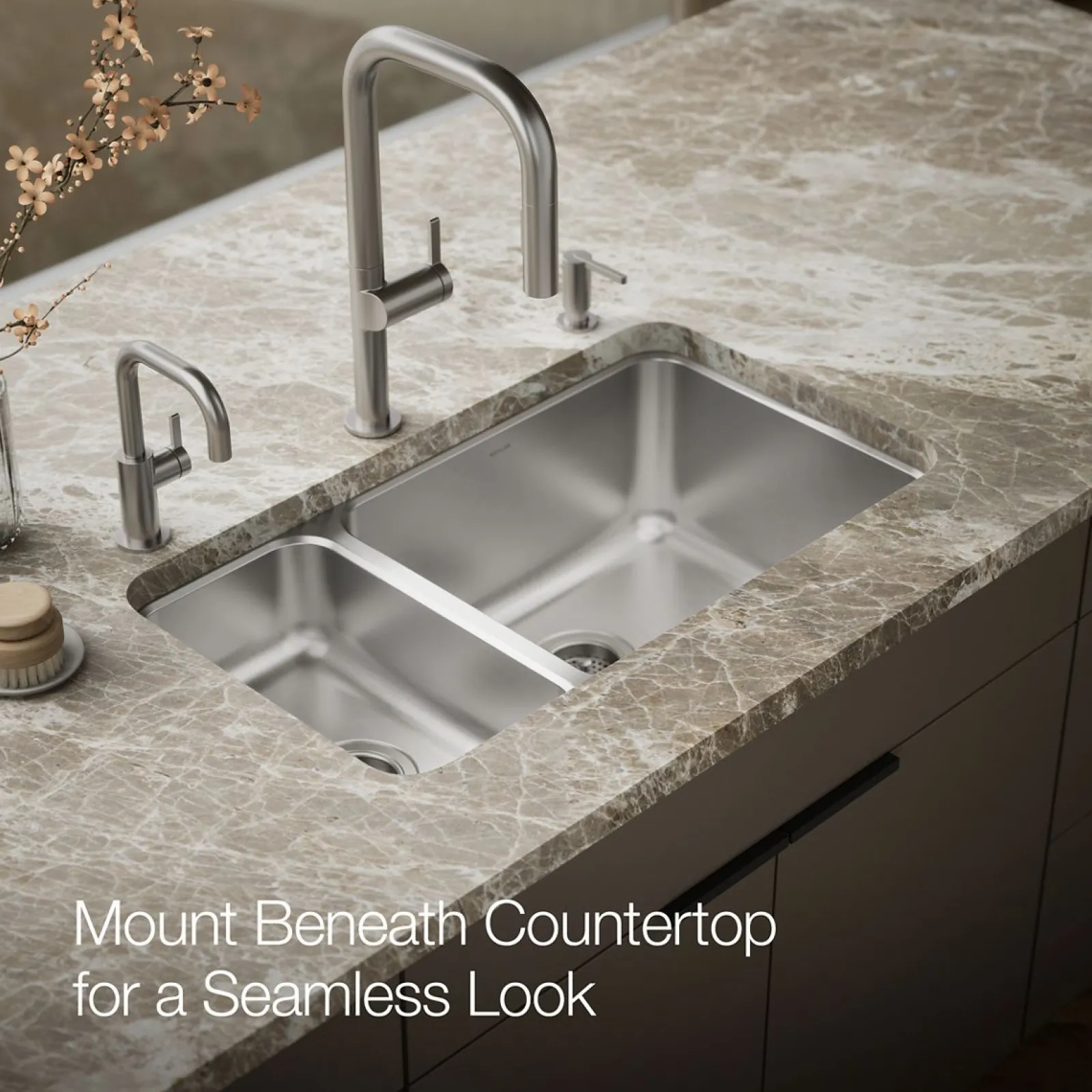 31-1/2" undermount double-bowl kitchen sink^Kohler Discount