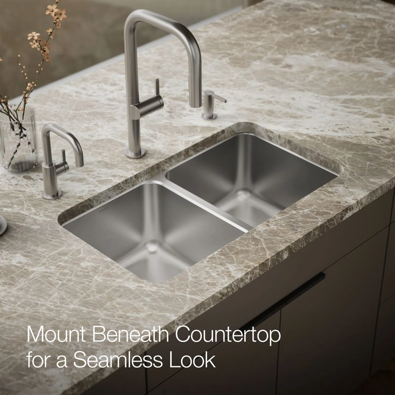 31-1/2" undermount double-bowl kitchen sink^Kohler Outlet